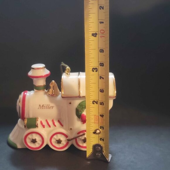 Lenox Holiday Accent Train Ornament. Crafted From Ivory Porcelain With 24k Gold - Picture 5 of 6